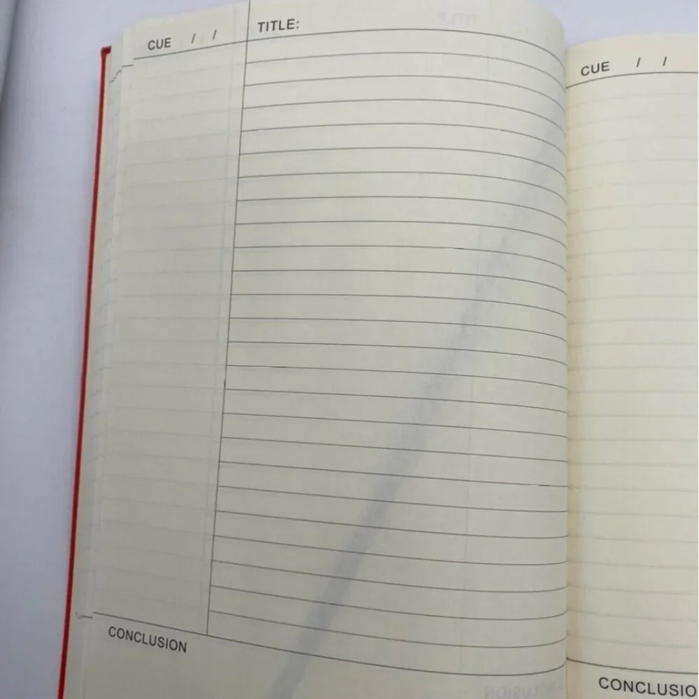 A4 Cornell Study Notebook Pink Cue Summary Columns Journal‎ Office Accessories